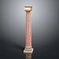 European Roman Column Stone Column Stone Column Old Stone Column 3d model