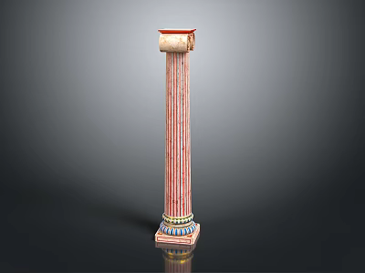 European Roman Column Stone Column Stone Column Old Stone Column 3d model