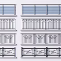 Different Decorative Metal Railings With Glass Panels And Patterned Designs