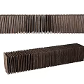 Modern Long Wooden Public Bench With Slatted Design For Public Spaces