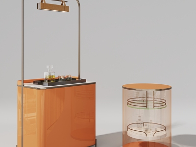 Nice-looking water bar glass cabinet wine cabinet orange simple 3d model