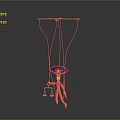 Intricate Puppet Sculpture With Orange Control Rods And Blue Balance Disk Design