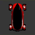 Futuristic Red Concept Car With Sleek Design Black Roof And Large Wheels