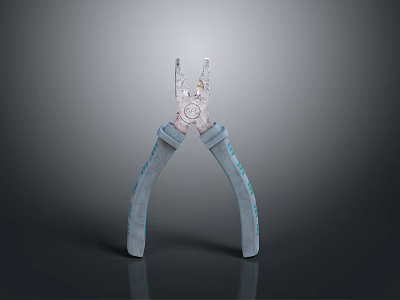 Blue Insulated Handle Pliers With Metal Head For Electrical Repair Work Tools 3d model
