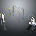 Inclusive Outdoor Fitness Equipment With Parallel Bars And Wheelchair Accessible Design For Public Use