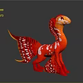 Fantasy Game and Movie Character with Red Body White Spots and Colorful Wings Design