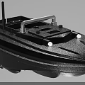 Black Modern Water Vehicle With Streamlined Design Metal Grab Bar Front Lights And Antenna
