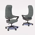 Modern High Back Gray Office Chair With Armrests And Swivel Wheels Two Designs