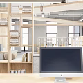 Library Tooling Books Bookshelf Book Bar Reading Room Magazines Reading Comics 3d model
