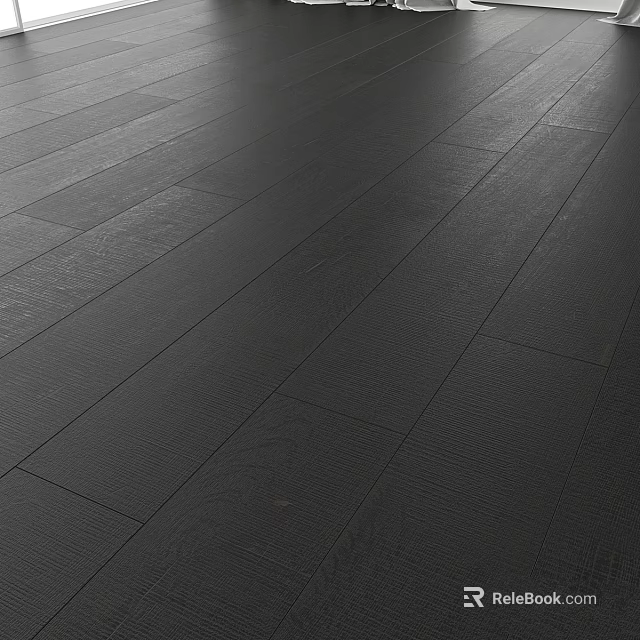 Dark Wooden Floor Design With Textured Planks And Natural Finish 3d model 