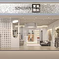 Modern Stylish Clothing Store Interior With Mannequins Clothing Racks And Green Plants