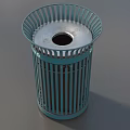 Trash bin trash basket trash can outdoor trash can round trash can wrought iron trash can simple mold low mold low face number game 3d model