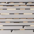 Modern Downlights And Spotlights With Warm Lighting Arranged In Rows For Home Interior