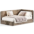Modern Upholstered Sofa Bed With Soft Pillows And Multiple Color Options