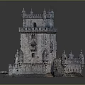 Ancient Stone Tower Architecture With Historic Spires Ornate Windows And Balconies Design