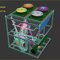 Industrial Cooling Equipment With Metal Frame Four Fans Pipes And Structural Design Components