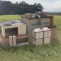 Factory simulation city factory building scene props 3d model