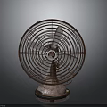 Vintage Table Fan With Metal Grille And Classic Marble Base Design Style
