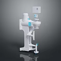 Professional White Medical Device With Blue Accents And Functional Components Design