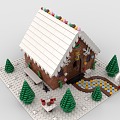 Lego Chalet Snow House Christmas Snow Cottage Christmas Tree 3d model