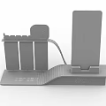 Iron Art Mobile Phone Display Stand Featuring White Blue Design Portrait Images and AI Elements