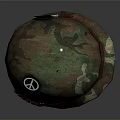 Camo Pattern Hat With Peace Sign And Decorative Band For Daily Use