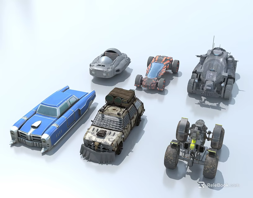 Diverse Car Collection Featuring Retro Off Road Futuristic And Sporty Models 3d model 