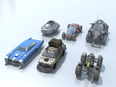 Diverse Car Collection Featuring Retro Off Road Futuristic And Sporty Models 3d model