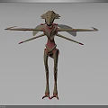 Fantasy Alien Creature Character With Unique Head Design And Wing Like Appendages