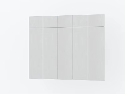 White Background Wall with Rectangular Panels in Minimalist Modern Home Interior Design 3d model
