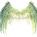 Unique Wing Shaped Decorative Pendant With Green And Yellow Gradient Color