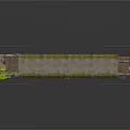 Abandoned Industrial Pipeline Area With Green Moss Red Pipes Concrete Walls And Broken Ground
