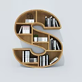 Creative Bookcase Creative Bookshelf Letter Bookcase Shelf Bookshelf 3d model