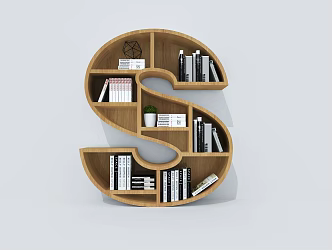Creative Bookcase Creative Bookshelf Letter Bookcase Shelf Bookshelf 3d model