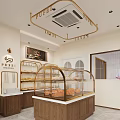 Chic Pastry Shop Storefront With Outdoor Seating And Dessert 3d model