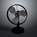 Black Table Fan With Three Rotating Blades And Stable Base 3d model