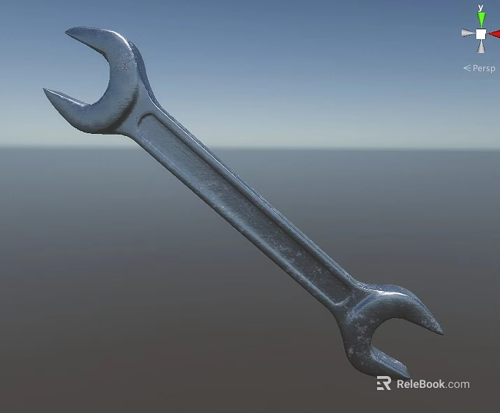 Metal Sculpture Carving Of Wrench With Detailed Craftsmanship And Artistic Design 3d model 