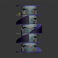 Cartoon Scenery Of Spiral Multi Level Tower With Floors Windows And Decorations