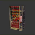 Red and Silver Vending Machine Stocked with Various Daily Necessities for Convenient Purchase