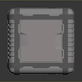 Cube Shaped Metal Equipment Case With Reinforced Edges Geometric Panels And Silver Finish
