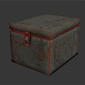 Vintage Teal Green Box with Rusty Peeling Paint and Metal Lock Closure