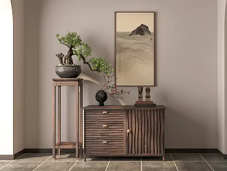 Quiet Side Cabinet Hanging Painting Bucket Cabinet 3d model