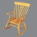 Traditional Wooden Rocking Chair With Carved Details And Comfortable Seat Armrests