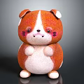 Cute Orange And White Plush Toy With Round Body And Pink Cheeks