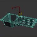 Modern Double Bowl Kitchen Sink With Integrated Drainer And Faucet Design