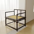 Classic Armchair With Black Frame And Yellow Cushion In Light Wooden Floor Room