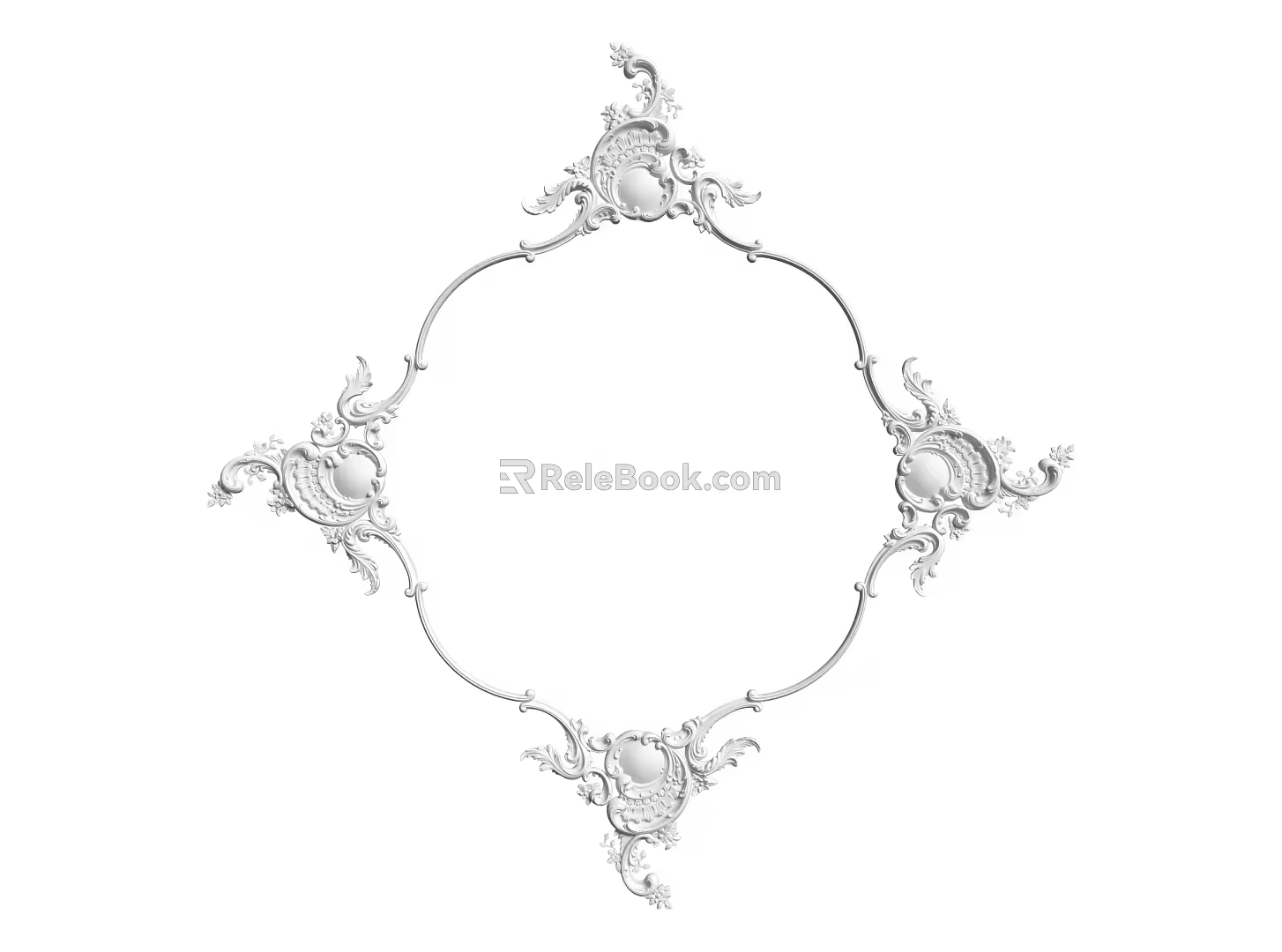 European-style lamp panel gypsum component carved 3d model