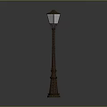 Vintage Street Lamp With Textured Pedestal Base And Lantern Shade