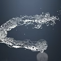 Water Splash Forming Circular Letter G With Flowing Water Droplets