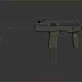 Modern Tactical Gun With Olive Green Body Grip Barrel And Magazine